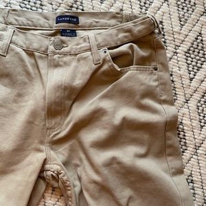 Lands End Heavy-Weight Light Khaki Pants, Size 34